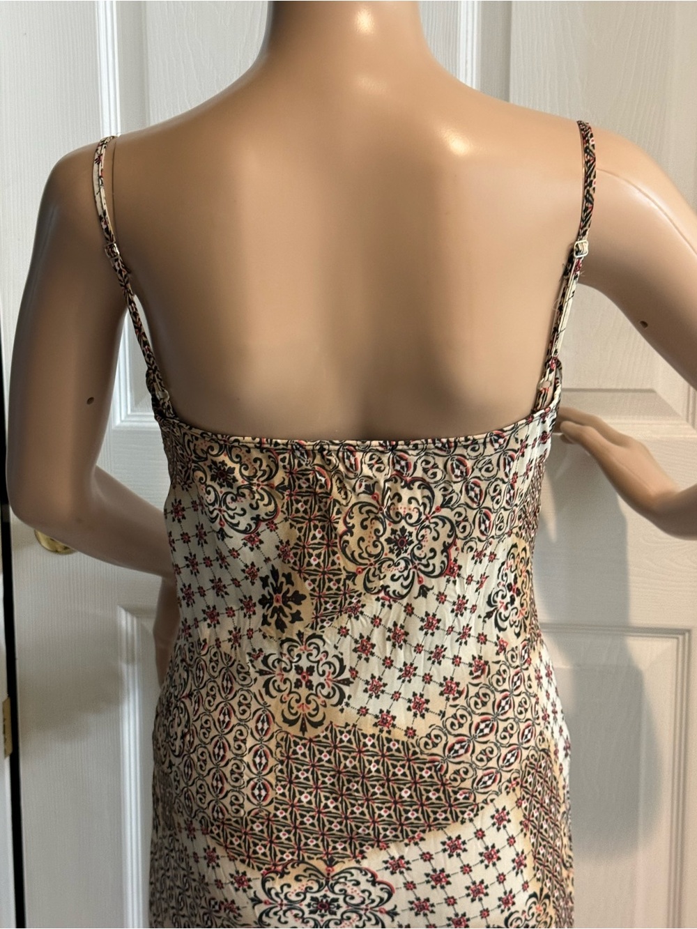 Vintage Y2K Bebe Midi Slip Dress Lace Trim Babydoll Sz 1 Ruffle Hem Made France - Picture 8 of 14